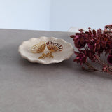 Gold Stainless Steel Butterfly Stud Earrings with White Shell