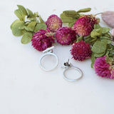 Silver Bar Hollow Round Ear Jackets