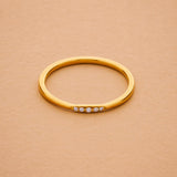 Gold Zircon Ring, Dainty Thin Band Ring, Minimal Stacking Ring for Women, Everyday Sparkle Jewelry, CZ Line Ring, stackable festival ring