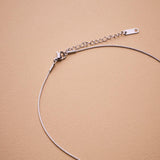 Silver bold drop necklace, bean shape Silver necklace, small pebble stainless steel water resistant snake chain necklace bday gift 4 her