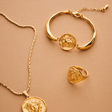 Gold Medusa Cuff Bracelet