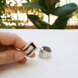 Silver Geometric Ring