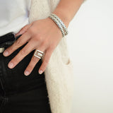 Silver Geometric Ring