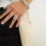 Silver Geometric Ring