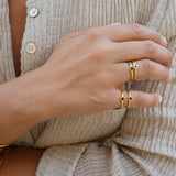 Tiny Band Gold Star Pinky Ring