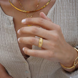 Gold Lines Croissant Ring