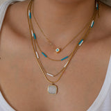 Gold Colourful Chain Necklace