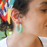 Colourful Acrylic Resin Summer Large Hoop Earrings