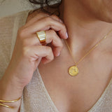 Gold and White Sea Shell Ring