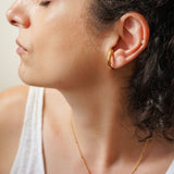 Gold Long Lobe Hugger Earrings