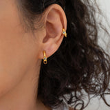 Gold Enamel Huggies Hoops with Enamel