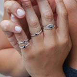 Tiny Silver Circle Band Pinky Ring