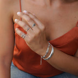 Tiny Silver Circle Band Pinky Ring