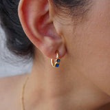 Gold Enamel Huggies