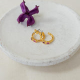 Gold Enamel Huggies