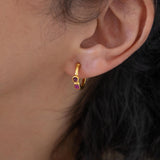 Gold Enamel Huggies