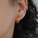 Gold Enamel Huggies
