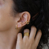 Gold Enamel Huggies