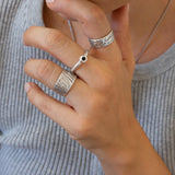 Silver Animal Print Pattern Ring