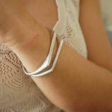 Silver Signet Cuff - Elegant Sterling Silver Cuff Bracelet