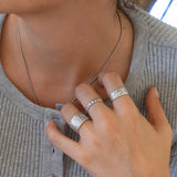 Silver Animal Print Pattern Ring