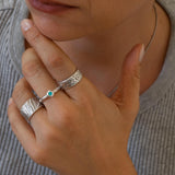 Silver Animal Print Pattern Ring