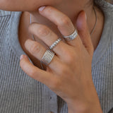 Silver Animal Print Pattern Ring