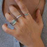 Silver Ring with Double Enamel Dots