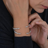 Silver Slim Cuff with Rondelles