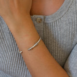 Silver Slim Cuff with Rondelles