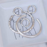 Silver Thick Hammered/Simple Shiny Cuff Bracelet