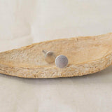 Silver Matte Disc Stud Earrings