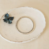 Silver Floral Round Bangle Bracelet