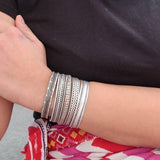 Silver Engraved Lines Cuff