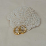 Gold Hoop Earrings with Stripes