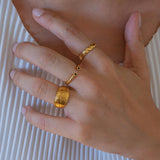 Engraved Gold Evil Eye Protection Ring