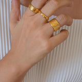 Gold Zebra Animal Print Pattern Ring