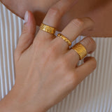Gold Zebra Animal Print Pattern Ring