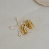 Striped Gold Bold Earrings