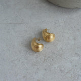 Striped Gold Bold Earrings