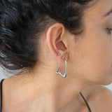 Silver Wavy Hoop Earrings
