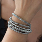 Silver Twisted Wire Open Bracelet