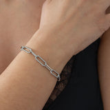 Silver Oval Link Chain Bracelet