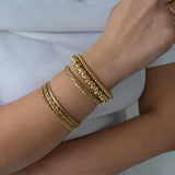 Gold twisted wire open Bracelet