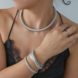 Silver Oversized Snake Collar Necklace