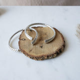 Open Silver Ethnic Tribal Cuff