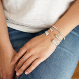 Open Silver Ethnic Tribal Cuff
