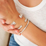 Open Silver Ethnic Tribal Cuff