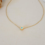 Mini Square Gold Evil Eye Necklace