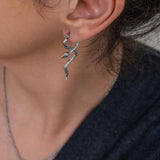 Long Snake Hoop Earrings